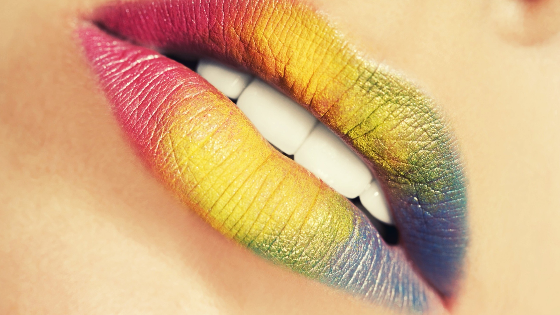 Das Rainbow Lips Wallpaper 1920x1080