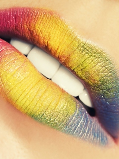 Rainbow Lips wallpaper 240x320