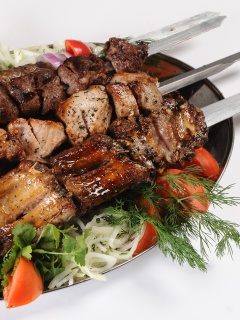 Sfondi Georgian barbecue shashlik 240x320