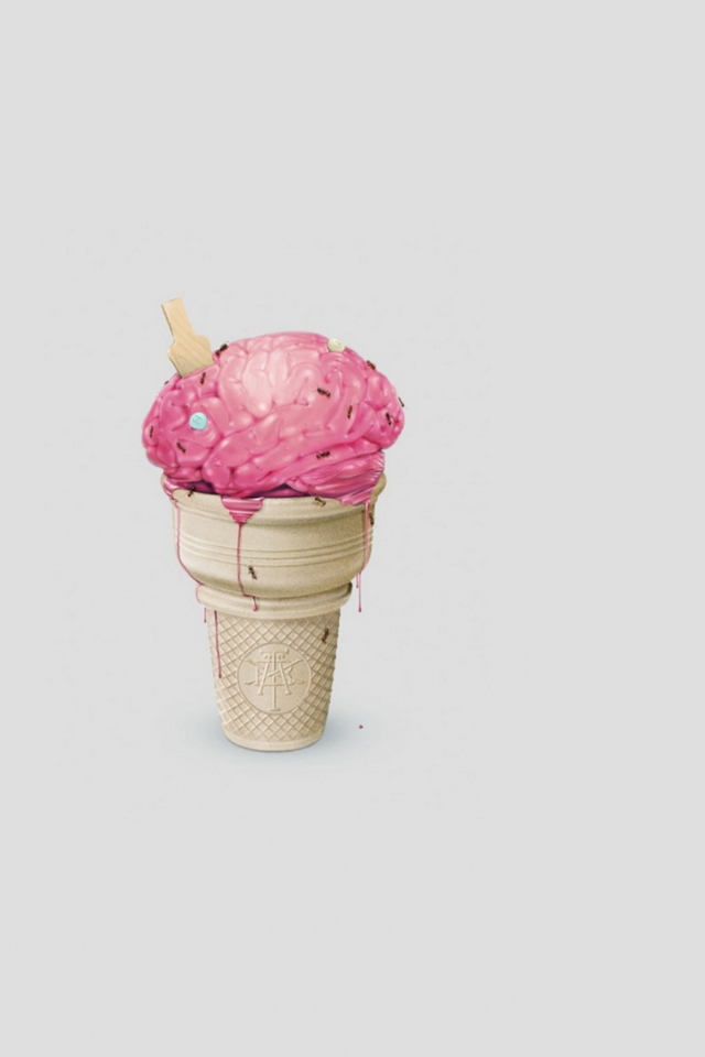 Das Brain Ice Cream Wallpaper 640x960