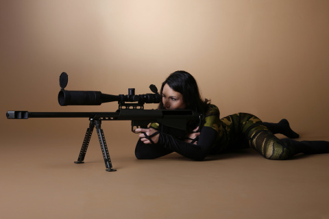 Das Army Girl in Costume Wallpaper 480x320