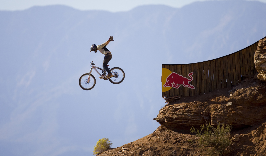 Red Bull Extreme Bicyclist wallpaper 1024x600
