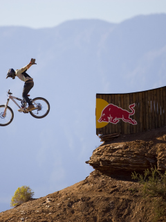 Red Bull Extreme Bicyclist wallpaper 240x320