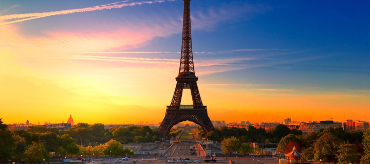 Fondo de pantalla Paris Sunset 720x320