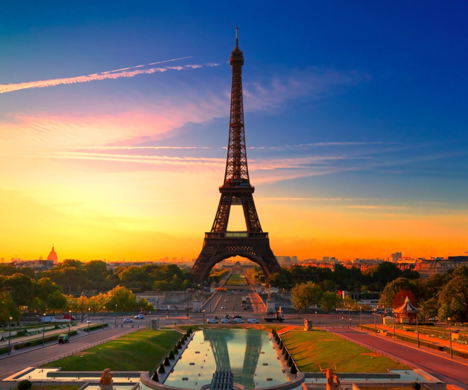 Das Paris Sunset Wallpaper 960x800