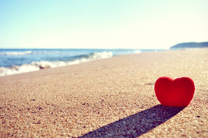 Heart Shadow On Sand wallpaper