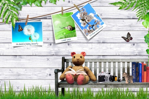 Clipart with Photos wallpaper 480x320