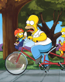 The Simpsons Maggie, Marge, Homer and Bart wallpaper 128x160