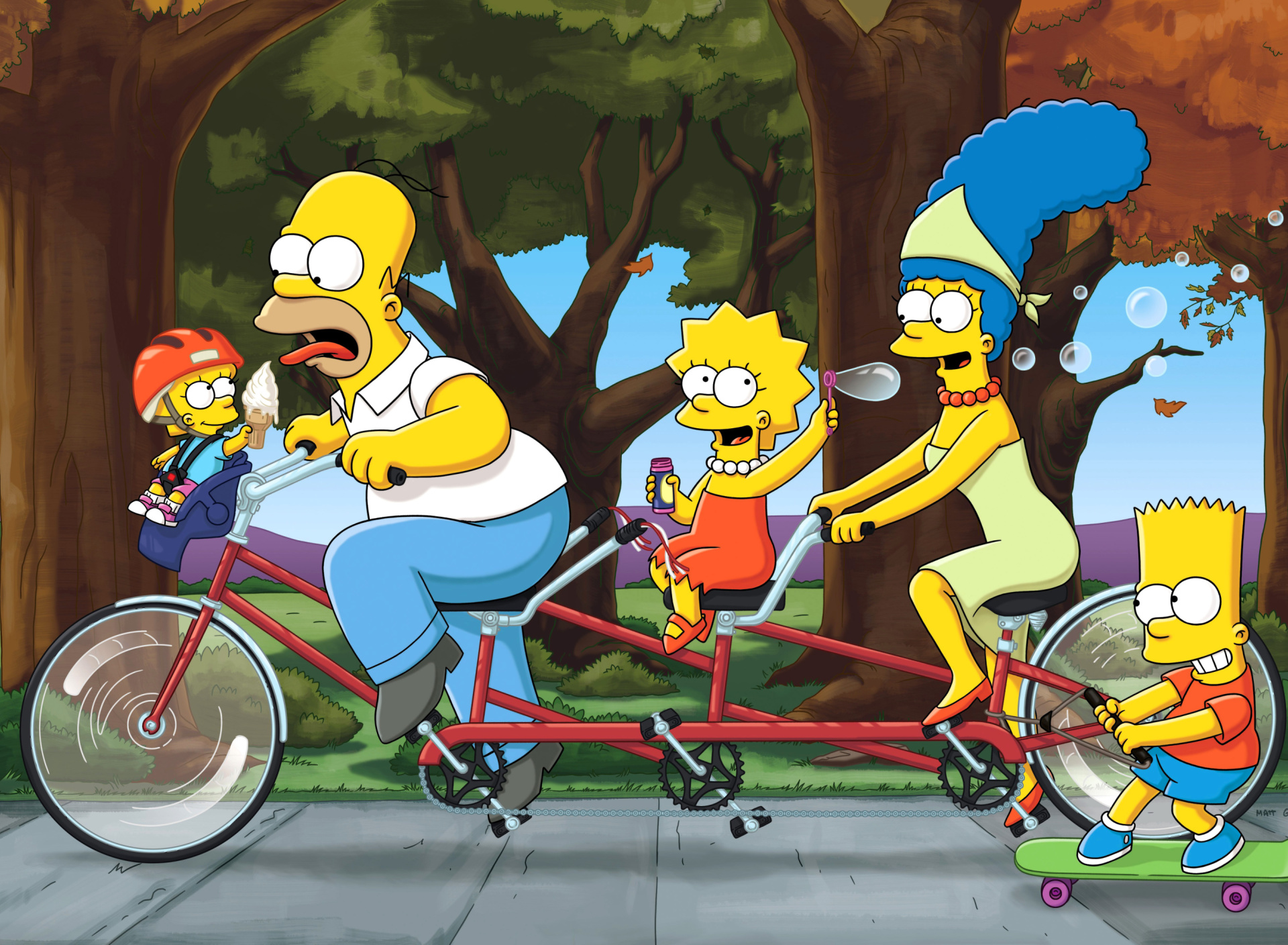 The Simpsons Maggie, Marge, Homer and Bart screenshot #1 1920x1408