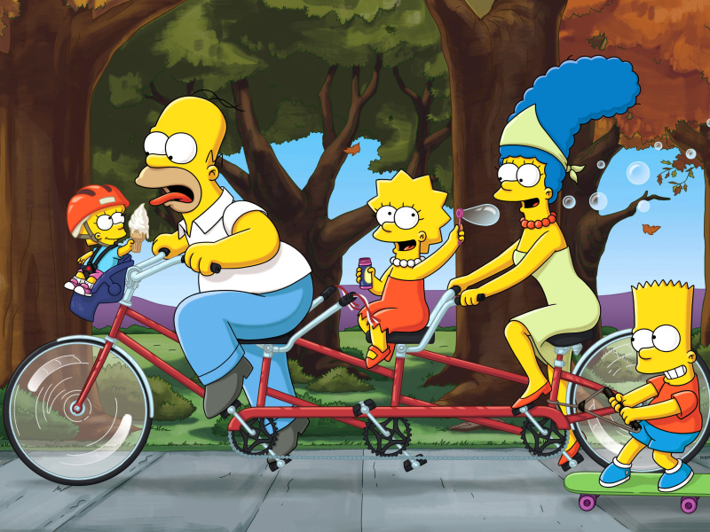 Das The Simpsons Maggie, Marge, Homer and Bart Wallpaper 800x600