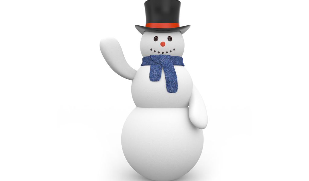 Das Snowman In Black Hat Wallpaper 1024x600