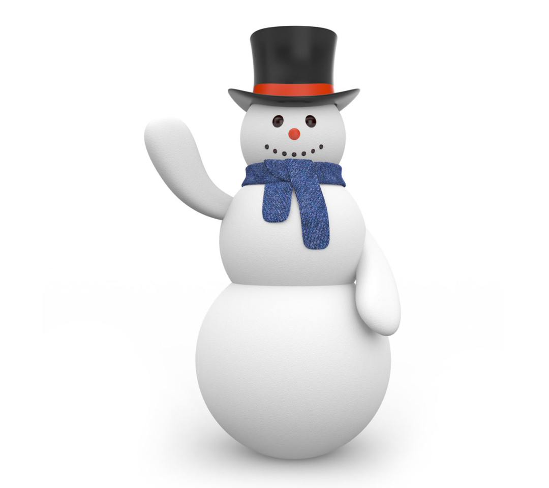 Snowman In Black Hat wallpaper 1080x960