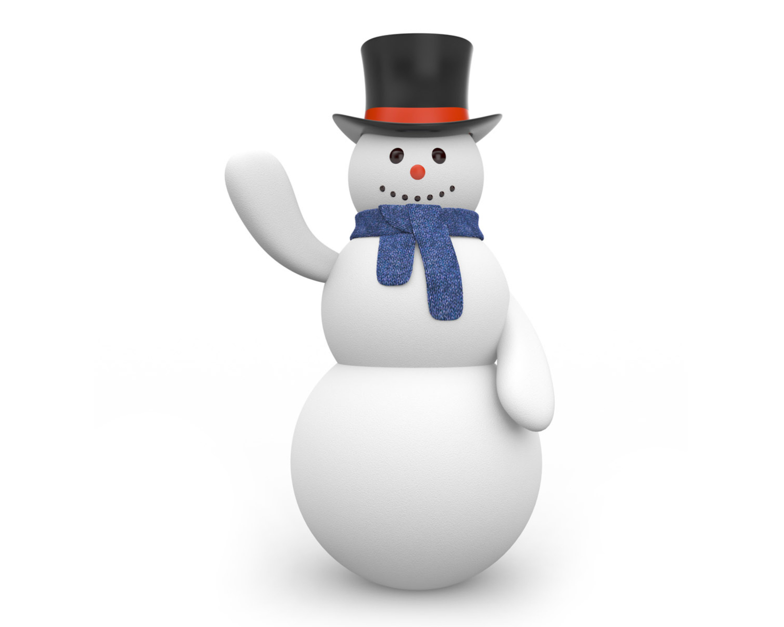 Обои Snowman In Black Hat 1600x1280