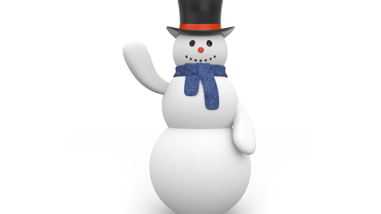 Snowman In Black Hat wallpaper 1600x900