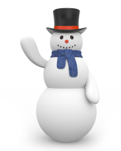 Обои Snowman In Black Hat 176x220