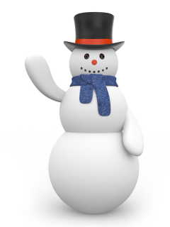 Snowman In Black Hat wallpaper 240x320