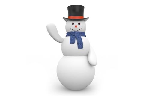 Snowman In Black Hat wallpaper 480x320
