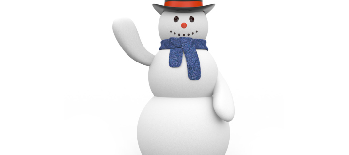 Sfondi Snowman In Black Hat 720x320