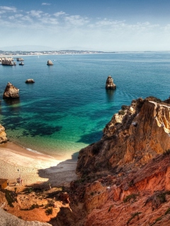 Beautiful Bay Behind Ocean Rocks screenshot #1 240x320