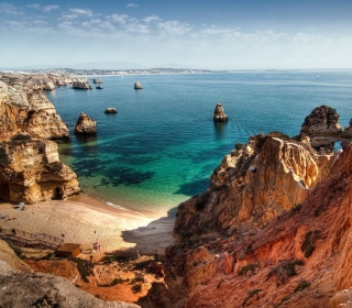 Beautiful Bay Behind Ocean Rocks - Obrázkek zdarma pro 1024x1024