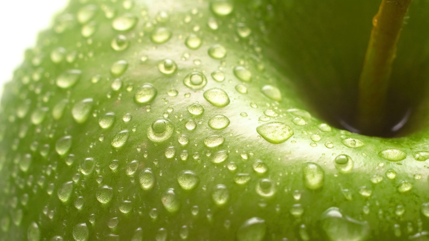 Screenshot №1 pro téma Green Apple Close Up 1366x768