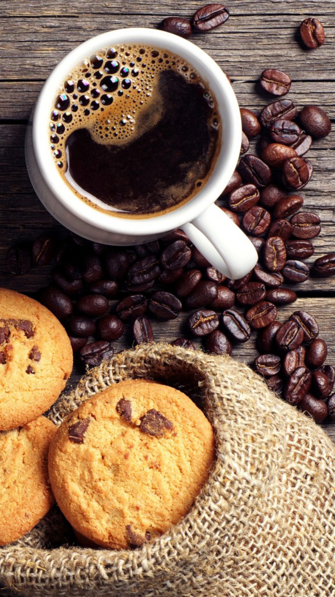 Perfect Morning Coffee With Cookies wallpaper 1080x1920