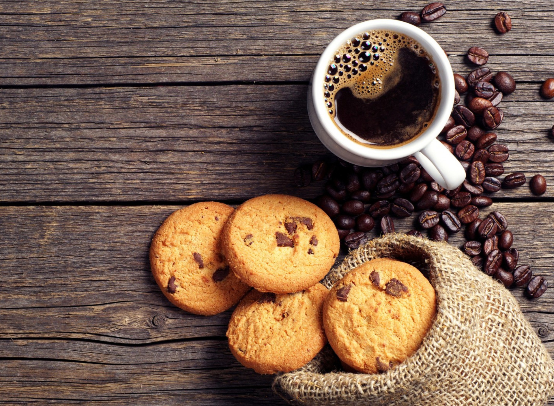 Perfect Morning Coffee With Cookies wallpaper 1920x1408