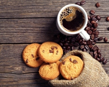 Das Perfect Morning Coffee With Cookies Wallpaper 220x176