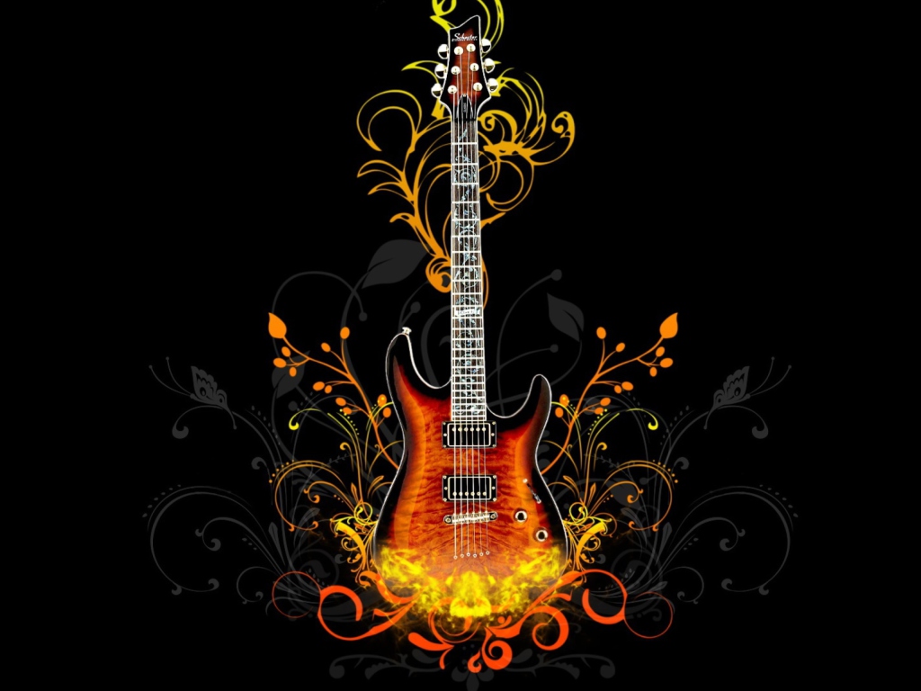 Das Guitar Abstract Wallpaper 1024x768