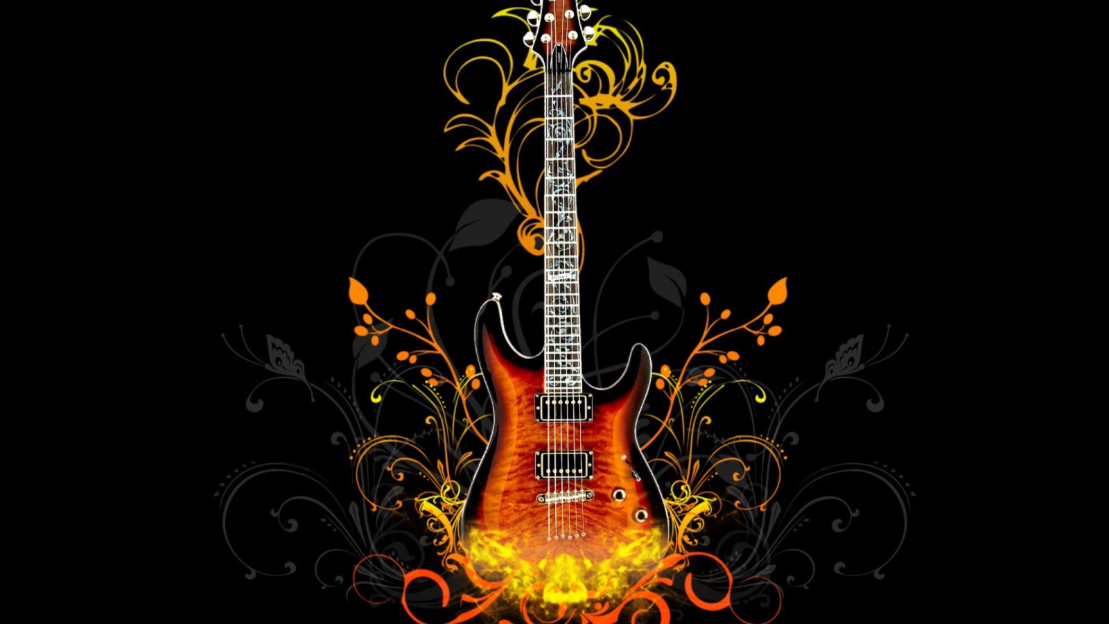 Das Guitar Abstract Wallpaper 1600x900