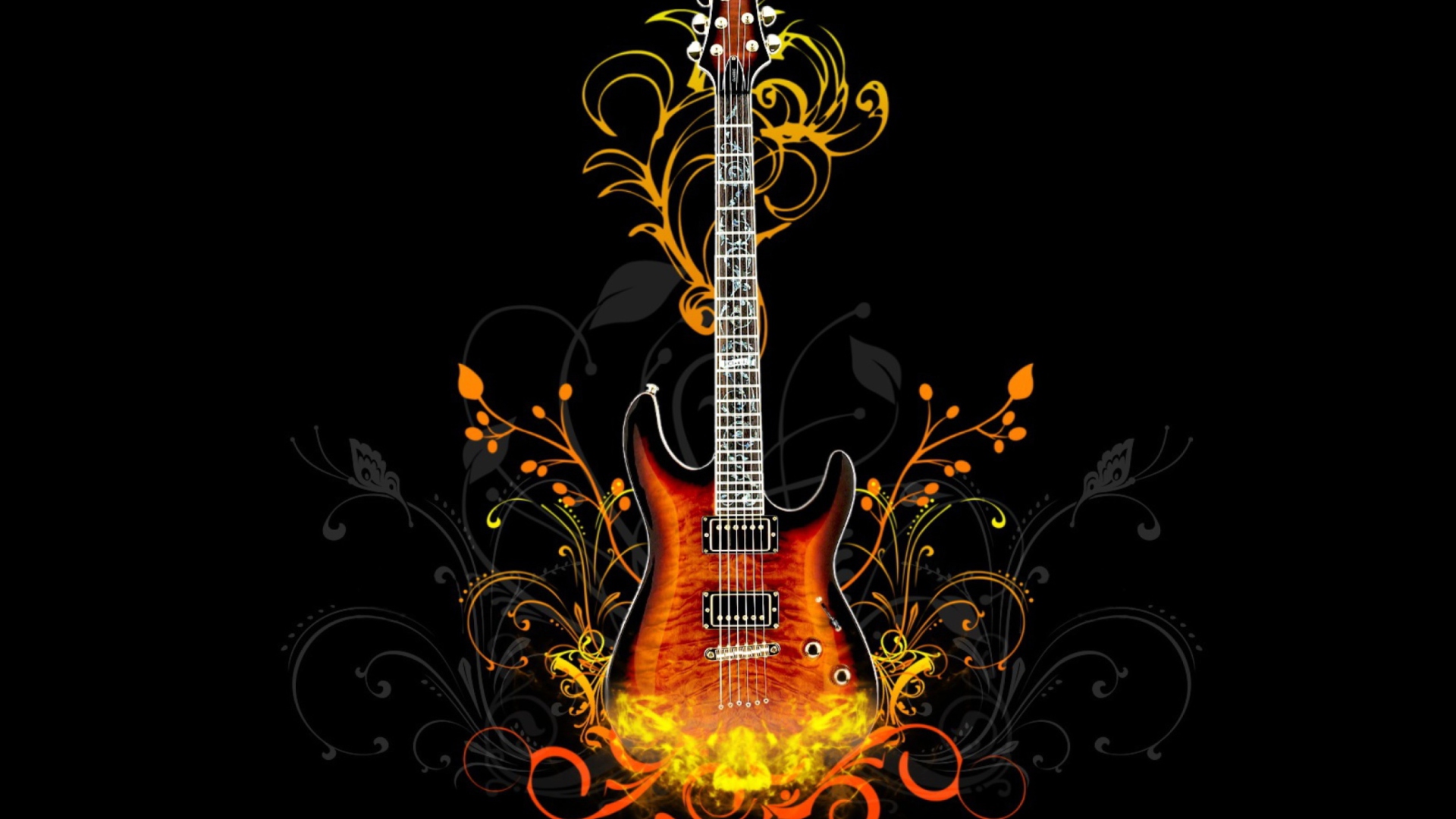 Das Guitar Abstract Wallpaper 1920x1080