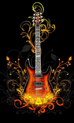 Das Guitar Abstract Wallpaper 240x400