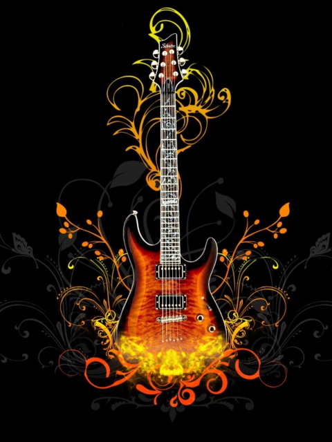 Das Guitar Abstract Wallpaper 480x640