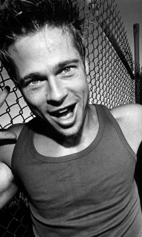 Brad Pitt Having Fun wallpaper 480x800