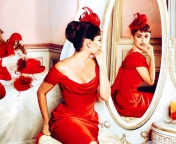Das Penelope Cruz In Little Red Dress Wallpaper 176x144
