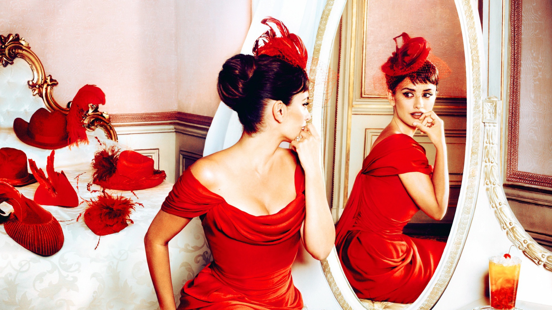 Penelope Cruz In Little Red Dress wallpaper 1920x1080