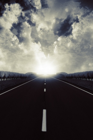 Das Road To Sun Wallpaper 320x480