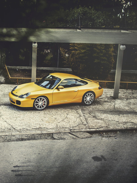 Screenshot №1 pro téma Yellow Porsche Carrera 480x640
