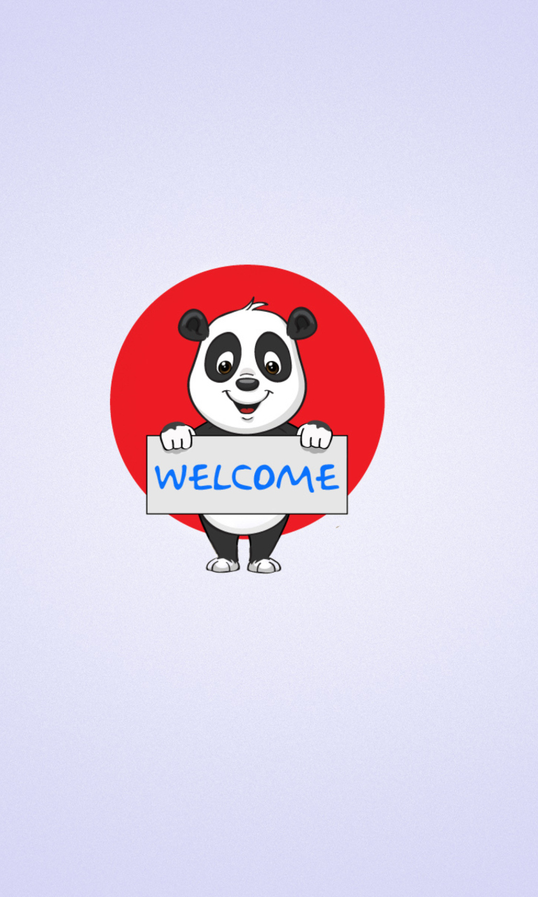 Sfondi Welcome Panda 768x1280