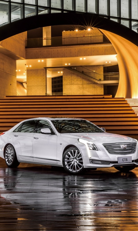 Cadillac CT6 on Auto Show wallpaper 480x800