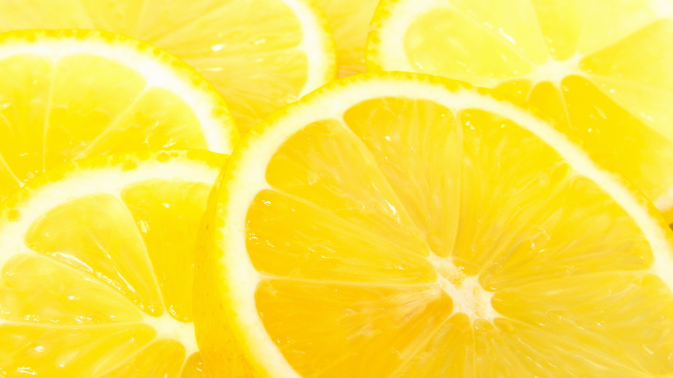 Food Fruits and Sliced Lemon screenshot #1 1366x768