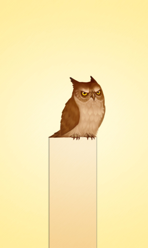 Das Owl Illustration Wallpaper 480x800