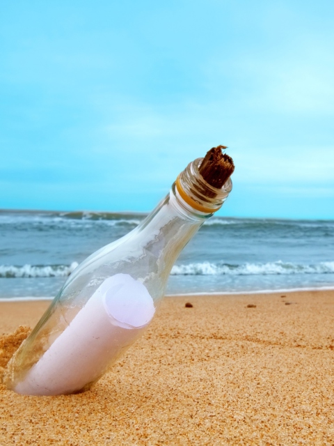 Das Message In Bottle Wallpaper 480x640