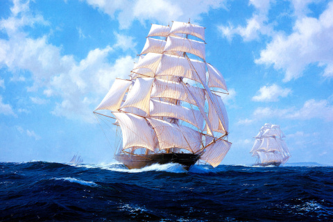 Обои Ships Artwork Steven Dews 480x320