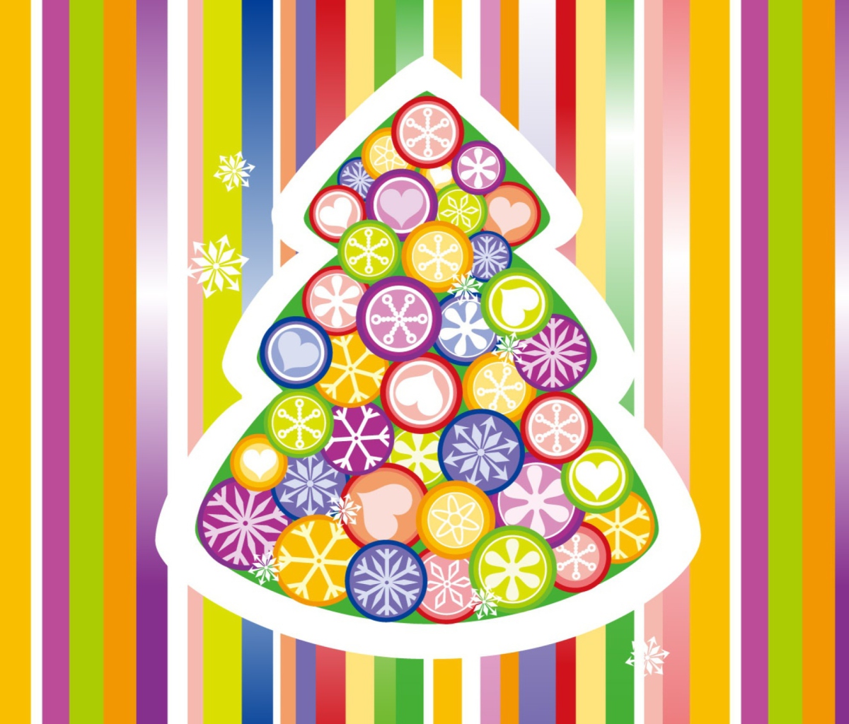 Das Colorful Christmas Wallpaper 1200x1024