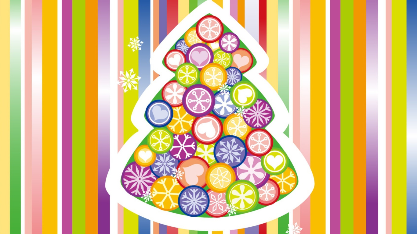 Das Colorful Christmas Wallpaper 1366x768