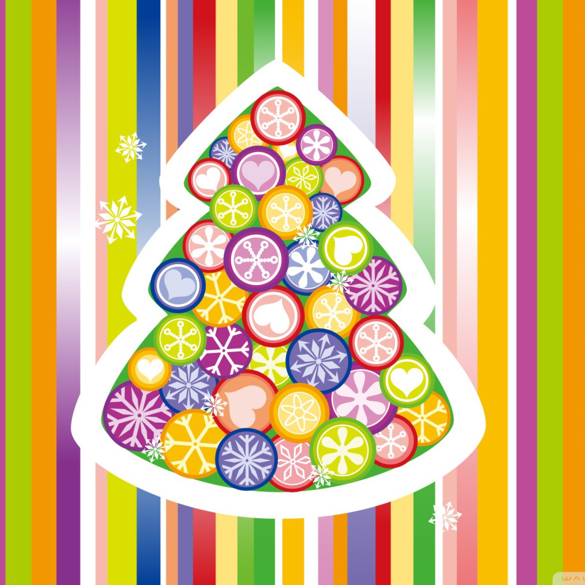 Das Colorful Christmas Wallpaper 2048x2048