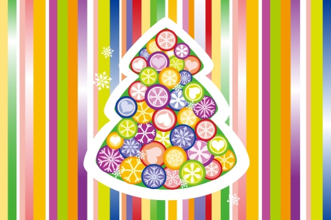 Colorful Christmas wallpaper 480x320