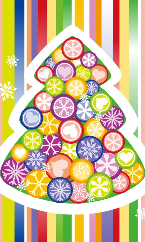 Colorful Christmas wallpaper 480x800