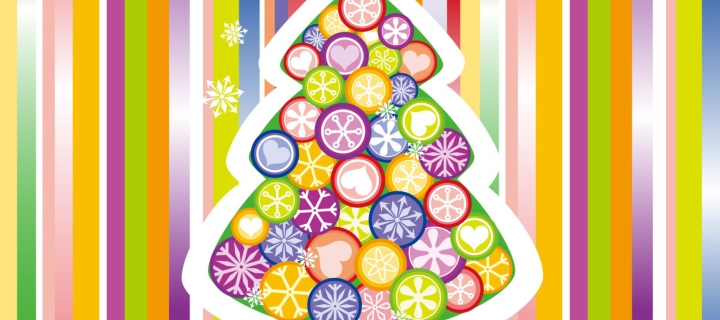 Das Colorful Christmas Wallpaper 720x320